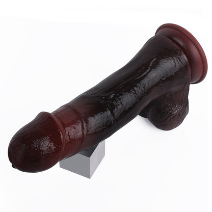 Ebenholz-Stoßdildo mit vibrierendem Analplug – Fernbedienung, realistischer Analdildo, Sexspielzeug für Frauen