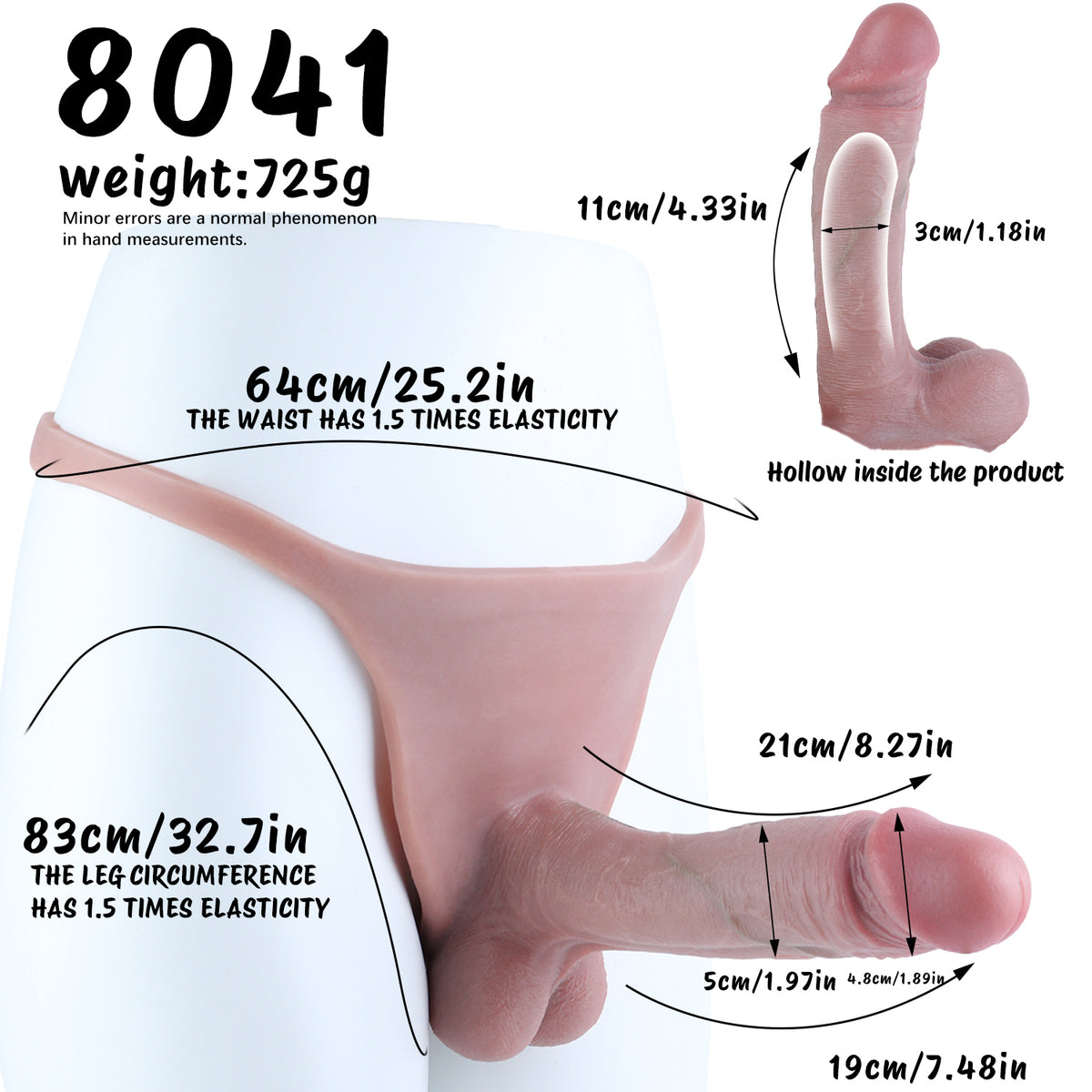 Full-Harness Cock Sleeves | Wearable Hollow Penis Extender with Realistic Skin Texture — Platinum Silicone Enlargement Sleeve for ED & Size Enhancement