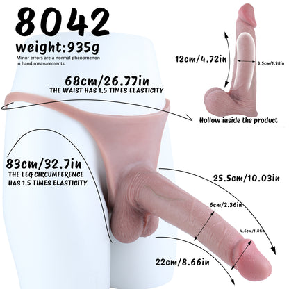 T-Bar Cock Sleeves | Realistic Hollow Penis Extension Sleeve with Ultra-Fine Skin Texture — Platinum Silicone Wearable Extender for ED & Length Enhancement