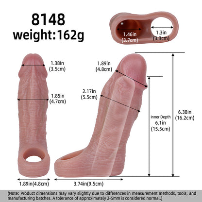 Roseveil Cock Sleeve | Realistic Pink Silicone Sheath with Retaining Ring