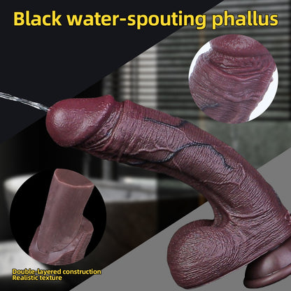 Black Silicone Fantasy Squirt Dildo - 6.7-Inch Vaginal Insertion Masturbation Toy