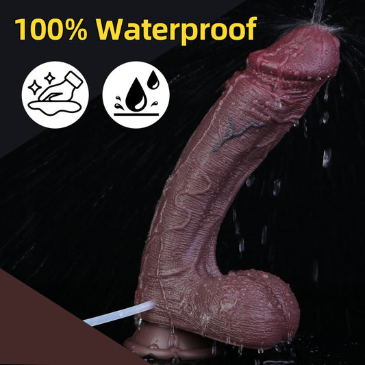 Black Silicone Fantasy Squirt Dildo - 6.7-Inch Vaginal Insertion Masturbation Toy