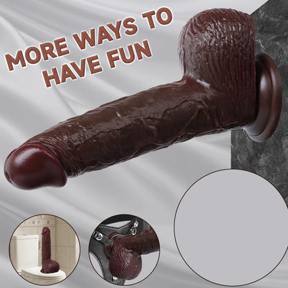 Godemiché réaliste à prépuce mobile et éjaculation vaginale - Jouet de masturbation pour femmes offrant une stimulation vaginale imitant la peau