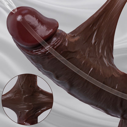 Godemiché réaliste à prépuce mobile et éjaculation vaginale - Jouet de masturbation pour femmes offrant une stimulation vaginale imitant la peau