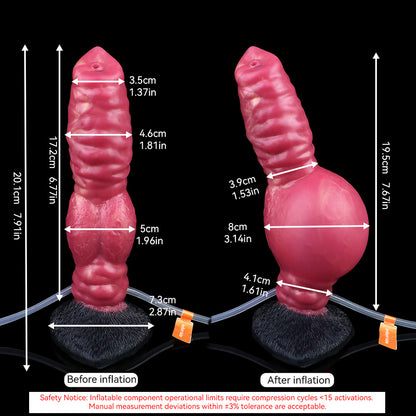 Gode ​​gonflable pour chien gicleur, plug anal, ventouse, masturbateur pour femme