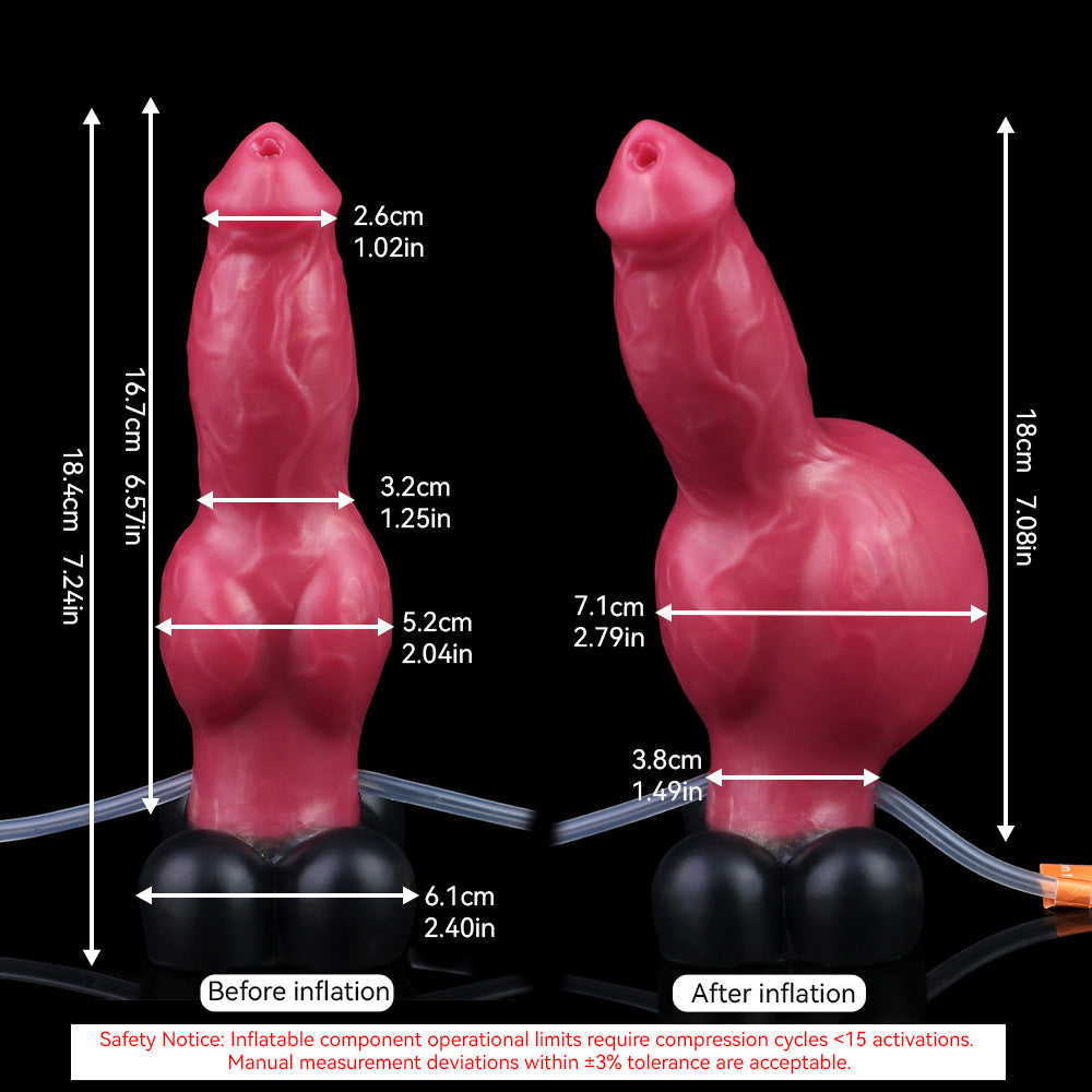 Dog Dildo Suction Cup Butt Plug - Inflatable Ejaculating Knotted Monsterdildo Female Masturbation