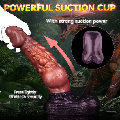 Fantasy-Monster-Silikon-Drachen-Dildo mit Saugnapf – Knotenbereich zur Fixierung des Orgasmus bei Frauen