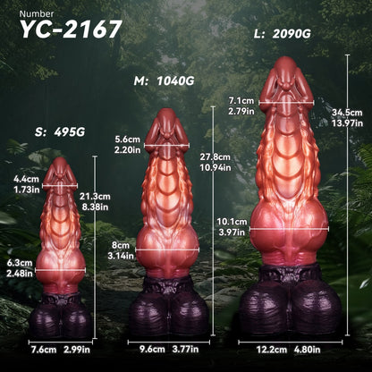 Fantasy-Monster-Silikon-Drachen-Dildo mit Saugnapf – Knotenbereich zur Fixierung des Orgasmus bei Frauen