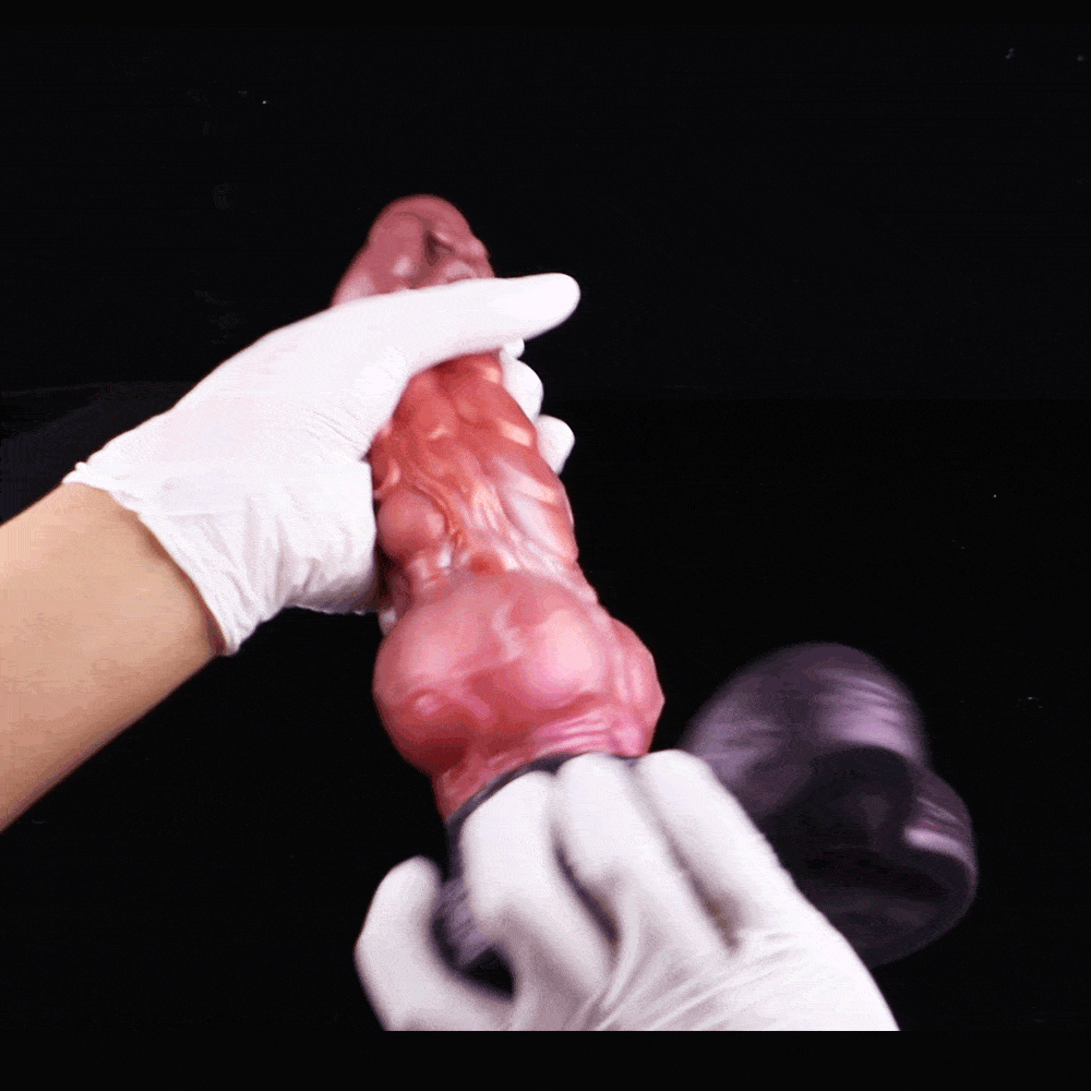 Fantasy-Monster-Silikon-Drachen-Dildo mit Saugnapf – Knotenbereich zur Fixierung des Orgasmus bei Frauen