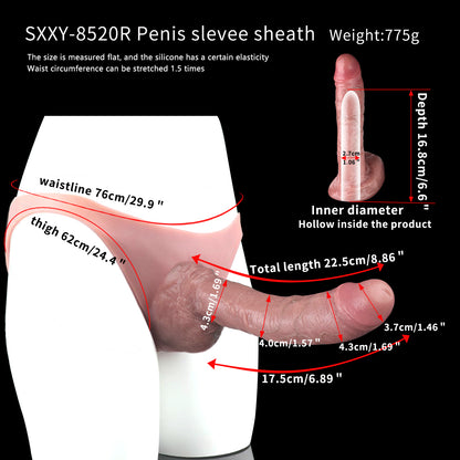 Realistic Penis Sleeve Underwear - Life Size Dildo Extender Sex Toys for Men Enhanced Performance