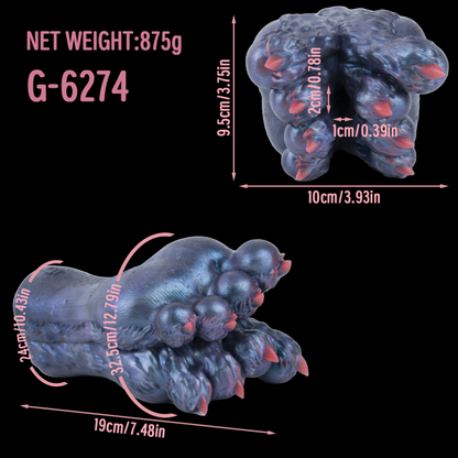 Fantasy Demon Double-Foot Silicone Pocket Pussy – Hidden Channel Masturbator with Furry Texture & Claws