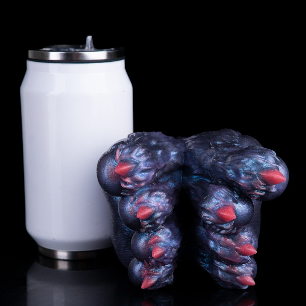 Fantasy Demon Double-Foot Silicone Pocket Pussy – Hidden Channel Masturbator with Furry Texture & Claws