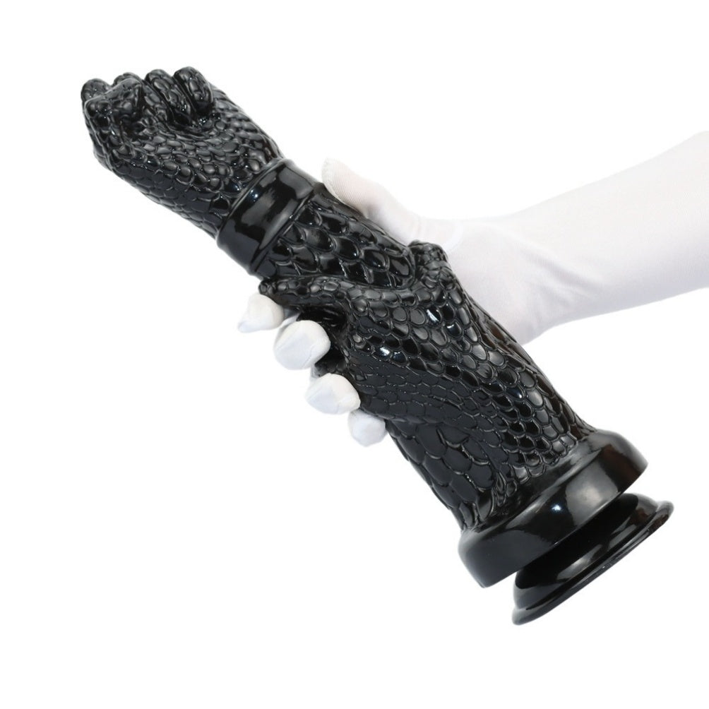 Black Silicone Arm Fantasy Fist Dildo – Expanding Stimulating Vaginal Climax Toy for Women