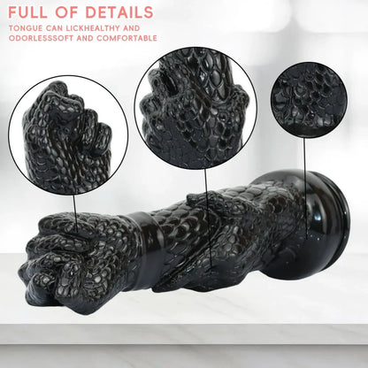 Black Silicone Arm Fantasy Fist Dildo – Expanding Stimulating Vaginal Climax Toy for Women