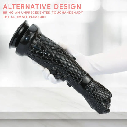 Black Silicone Arm Fantasy Fist Dildo – Expanding Stimulating Vaginal Climax Toy for Women