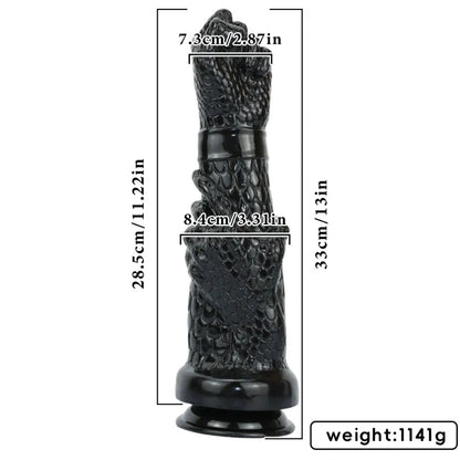 Black Silicone Arm Fantasy Fist Dildo – Expanding Stimulating Vaginal Climax Toy for Women