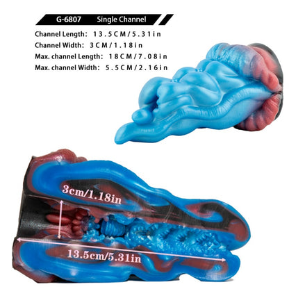 Penis Massage Monster Tongue Pocket Pussy - Flesh-Like Silicone Blowjob Sex Toy for Men