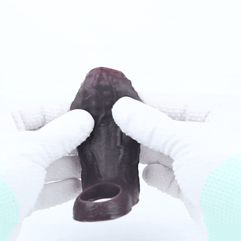 Thickened Silicone Girth Enhancer & Stamina Cock Sleeve-Realistic Male Performance Sex Toys for Lasting Erections