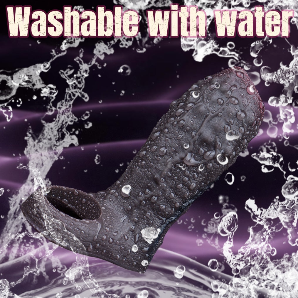 Thickened Silicone Girth Enhancer & Stamina Cock Sleeve-Realistic Male Performance Sex Toys for Lasting Erections