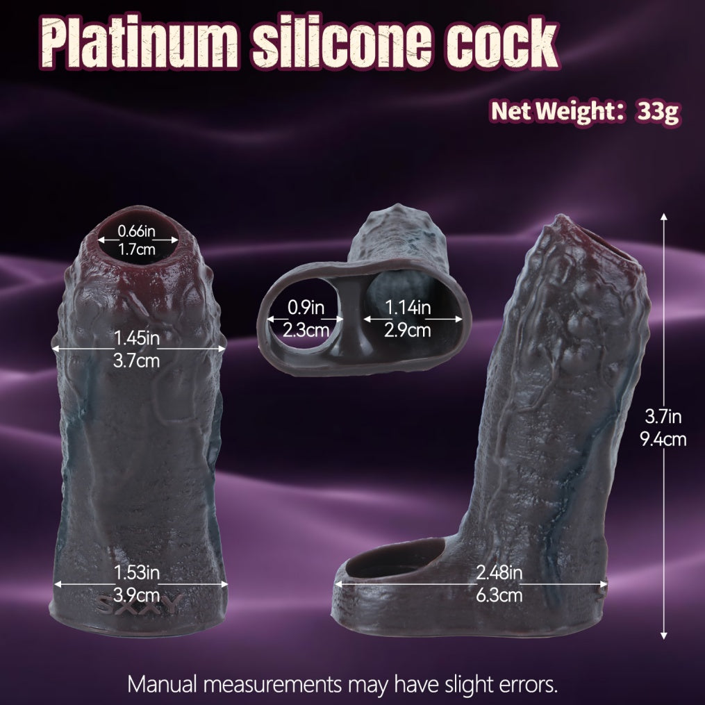 Thickened Silicone Girth Enhancer & Stamina Cock Sleeve-Realistic Male Performance Sex Toys for Lasting Erections