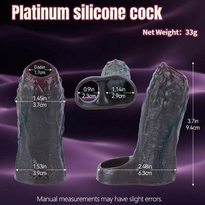 Thickened Silicone Girth Enhancer & Stamina Cock Sleeve-Realistic Male Performance Sex Toys for Lasting Erections