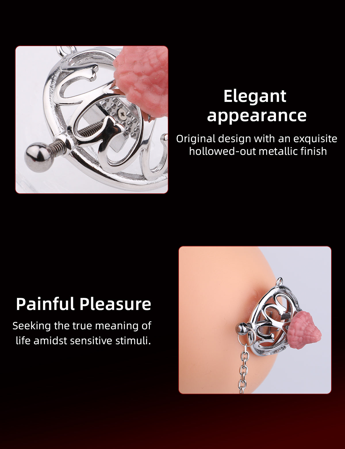 Hochwertige, verstellbare Nippelklemmen aus Edelstahl 304 – Nippelklemmen mit Schraubverschluss für präzise Stimulation