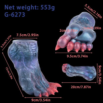 Fantasy Demon Foot Silicone Sex Doll – Textured Monster Sole Masturbator with Hidden Inter-Toe Channel