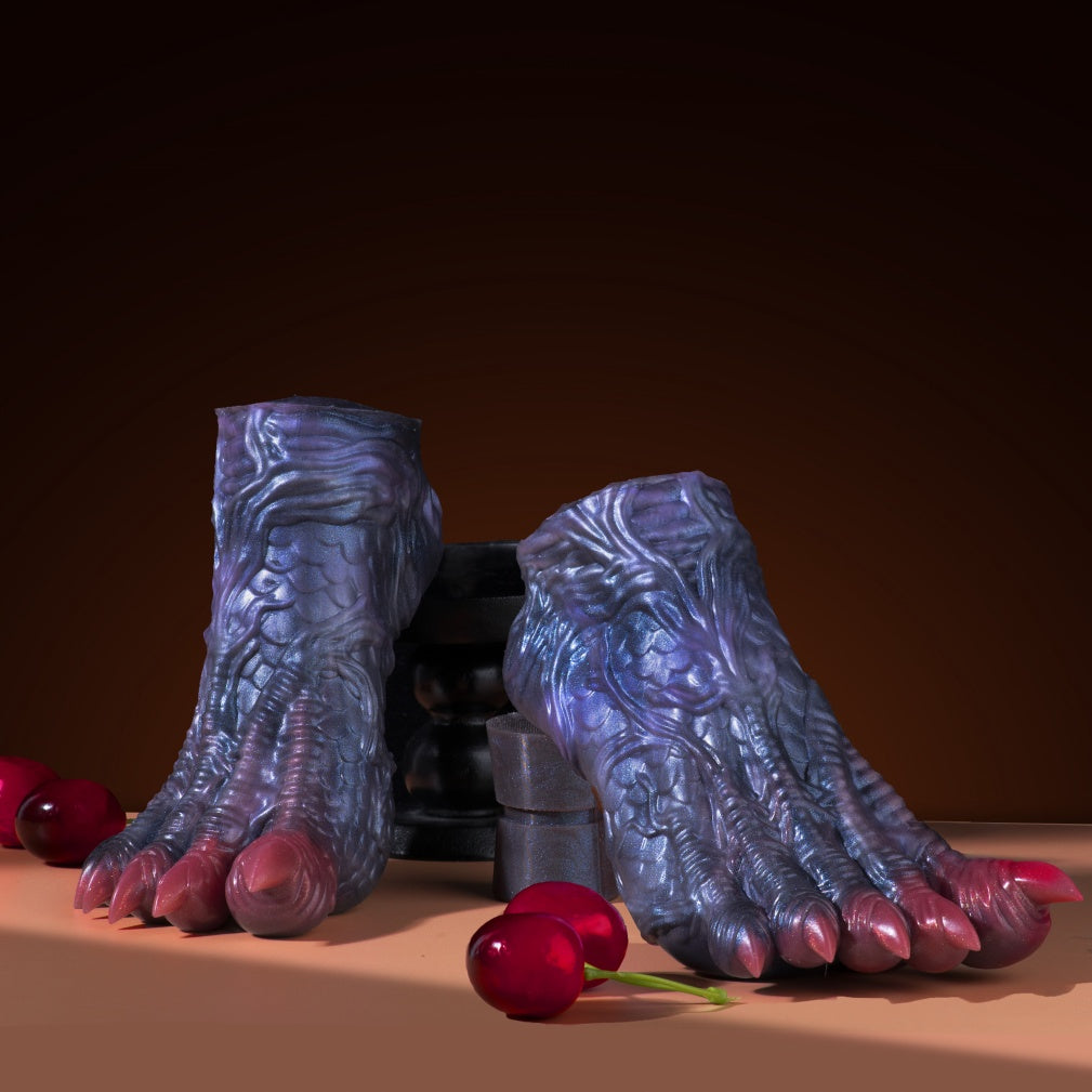 Fantasy Demon Foot Silicone Sex Doll – Textured Monster Sole Masturbator with Hidden Inter-Toe Channel