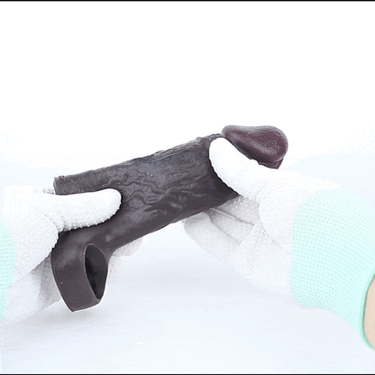 Fixed Erection Delay Realistic Silicone Penis Sleeve - Male Cock Extender for Enhanced Girth and Length