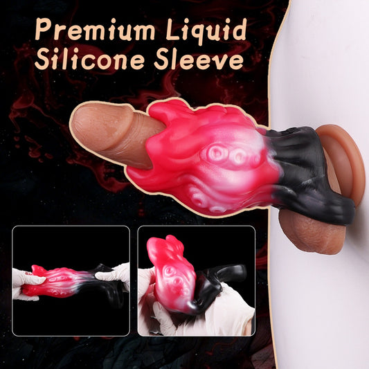 Kraken's Crown Penis Sleeve Extender - Premium Silicone Cocksleeve Enhanced Girth & Stamina