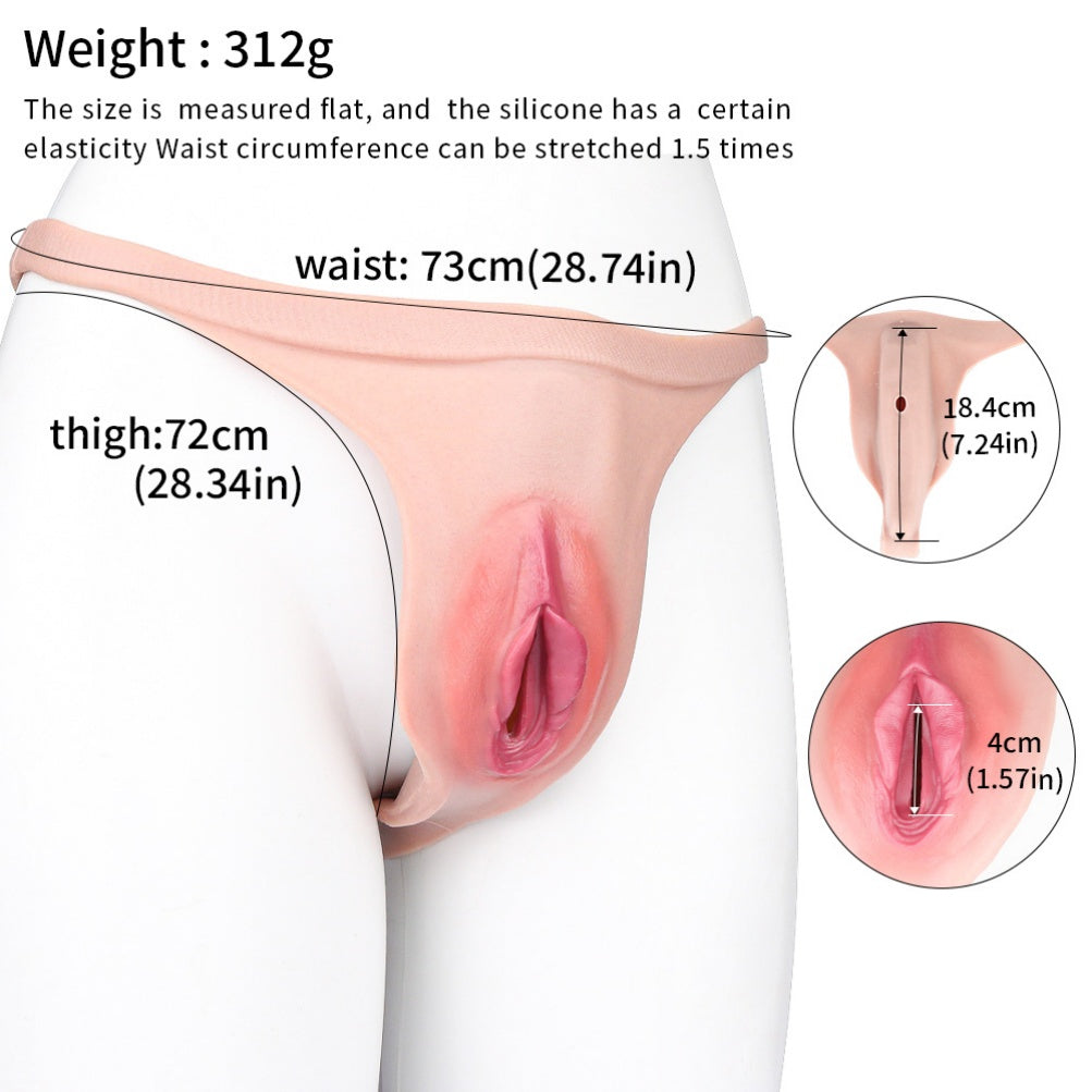 Realistic Flesh-Like Silicone Fake Vagina - Perfect for Boy-Style Strap-On Sex Toys