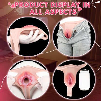 Realistic Flesh-Like Silicone Fake Vagina - Perfect for Boy-Style Strap-On Sex Toys