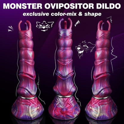 Fantasy Purple Silicone Ovipositor Dildo – Alien Xenomorph Egg-Laying Expansion Sex Toy with Suction Cup