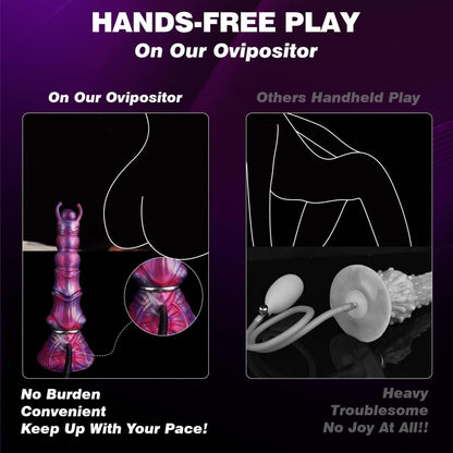 Fantasy Purple Silicone Ovipositor Dildo – Alien Xenomorph Egg-Laying Expansion Sex Toy with Suction Cup