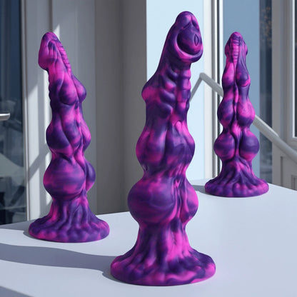 Fantasy Anal Beads Knot Dildo – Purple Silicone G-Spot Expansion Sex Toys