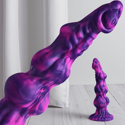Fantasy Anal Beads Knot Dildo – Purple Silicone G-Spot Expansion Sex Toys