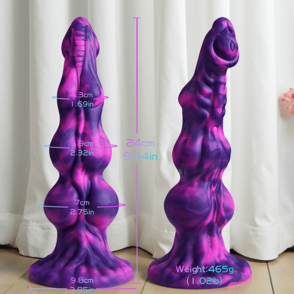 Fantasy Anal Beads Knot Dildo – Purple Silicone G-Spot Expansion Sex Toys