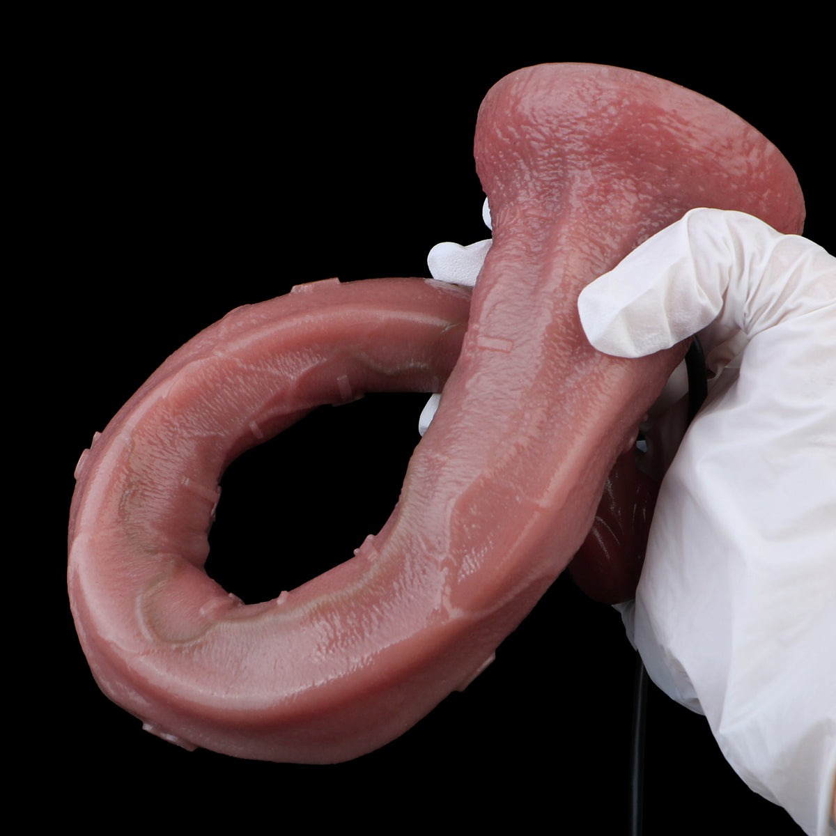 See Inside Long Dildo | Endoscope Camera Realistic Shaft — 3MP HD Lens, 8-LED Ring Light, App-Connected, IP68 Waterproof & Suction Cup Base in Platinum Silicone