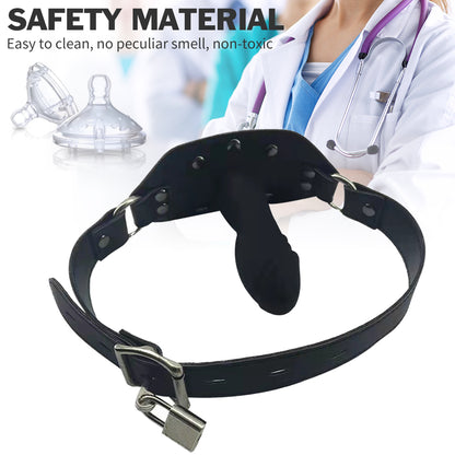 Ball Gag BDSM Toys - Inflatable Butt Plug Leather Buckle Oral Sex Toys