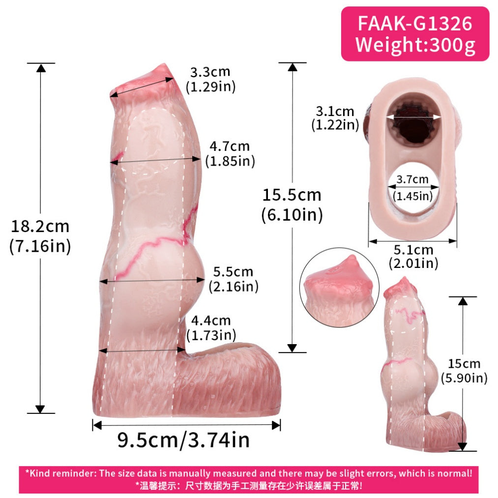 Realistic Fantasy Dog Knot Cock Sleeve - Penis Extender & Girth Enhancer for Beastly Pleasure