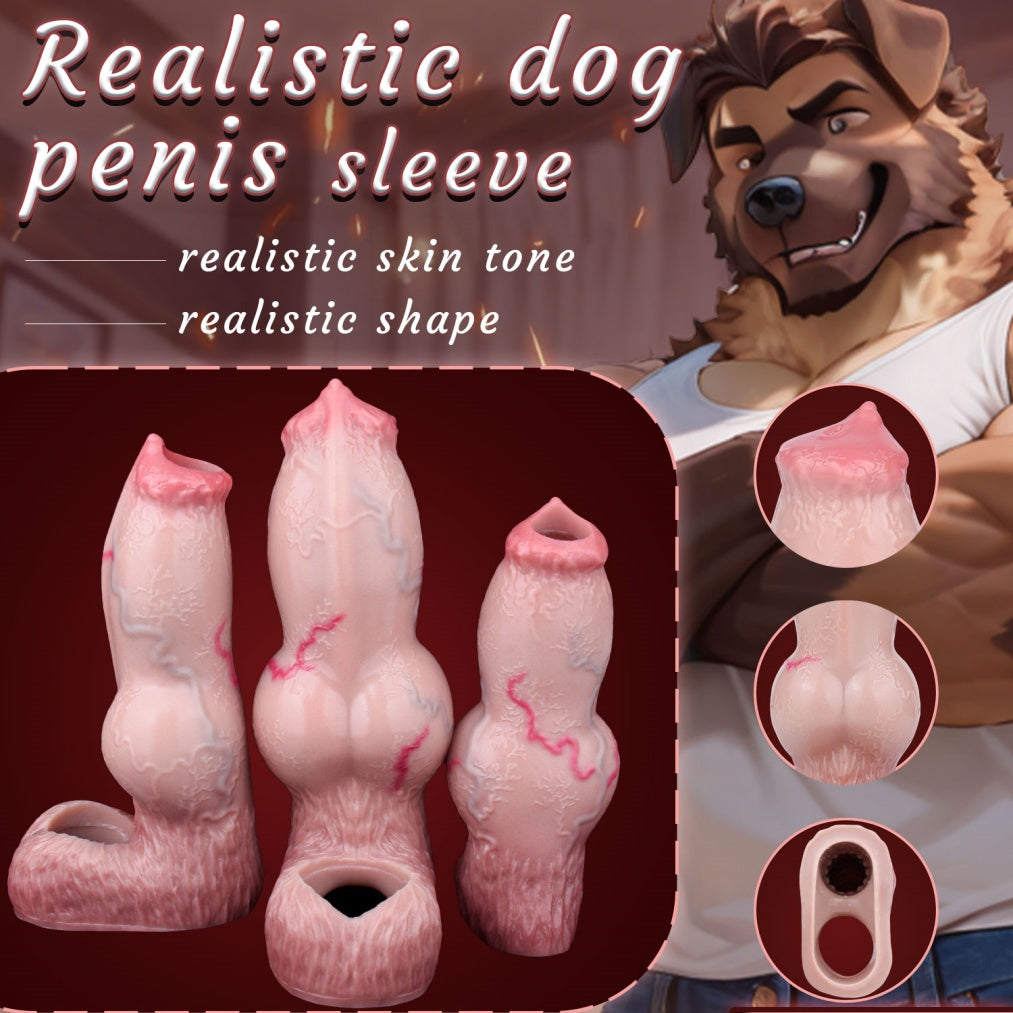 Realistic Fantasy Dog Knot Cock Sleeve - Penis Extender & Girth Enhancer for Beastly Pleasure