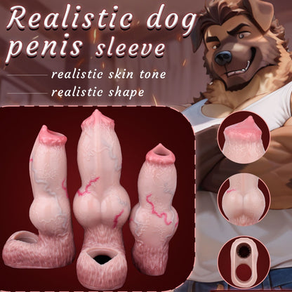 Realistic Fantasy Dog Knot Cock Sleeve - Penis Extender & Girth Enhancer for Beastly Pleasure