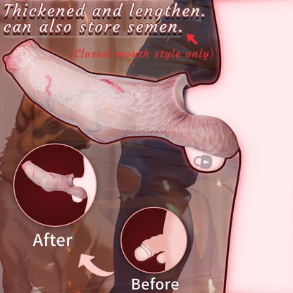 Realistic Fantasy Dog Knot Cock Sleeve - Penis Extender & Girth Enhancer for Beastly Pleasure