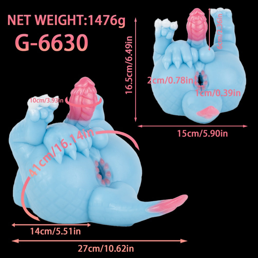 2-in-1 Fantasy-Monster-Penis &amp; Anime-Sex-Puppe – Silikon-Masturbationsspielzeug mit strukturiertem Dildo