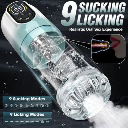 Multi-Function Vibrating Blowjob Cup – Electric Sucking & Licking Masturbator for Men