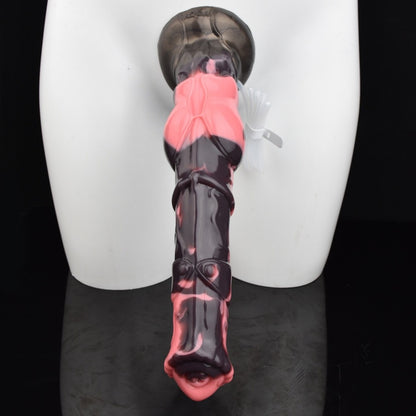 Monster Horse Cock Silicone Suction Cup Dildo-Squirting Fantasy Toy with Knot for Women's Orgasmic Massage