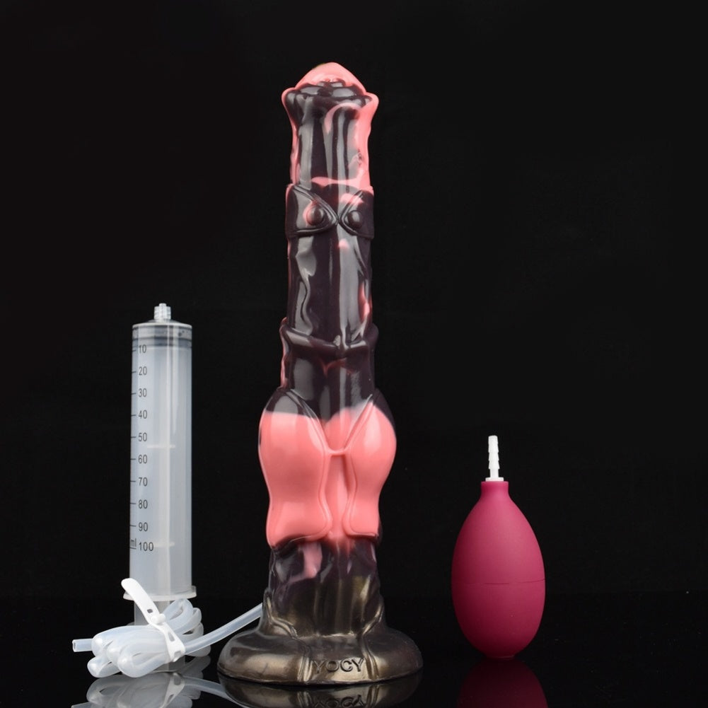 Monster Horse Cock Silicone Suction Cup Dildo-Squirting Fantasy Toy with Knot for Women's Orgasmic Massage