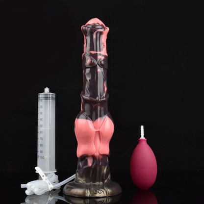 Monster Horse Cock Silicone Suction Cup Dildo-Squirting Fantasy Toy with Knot for Women's Orgasmic Massage