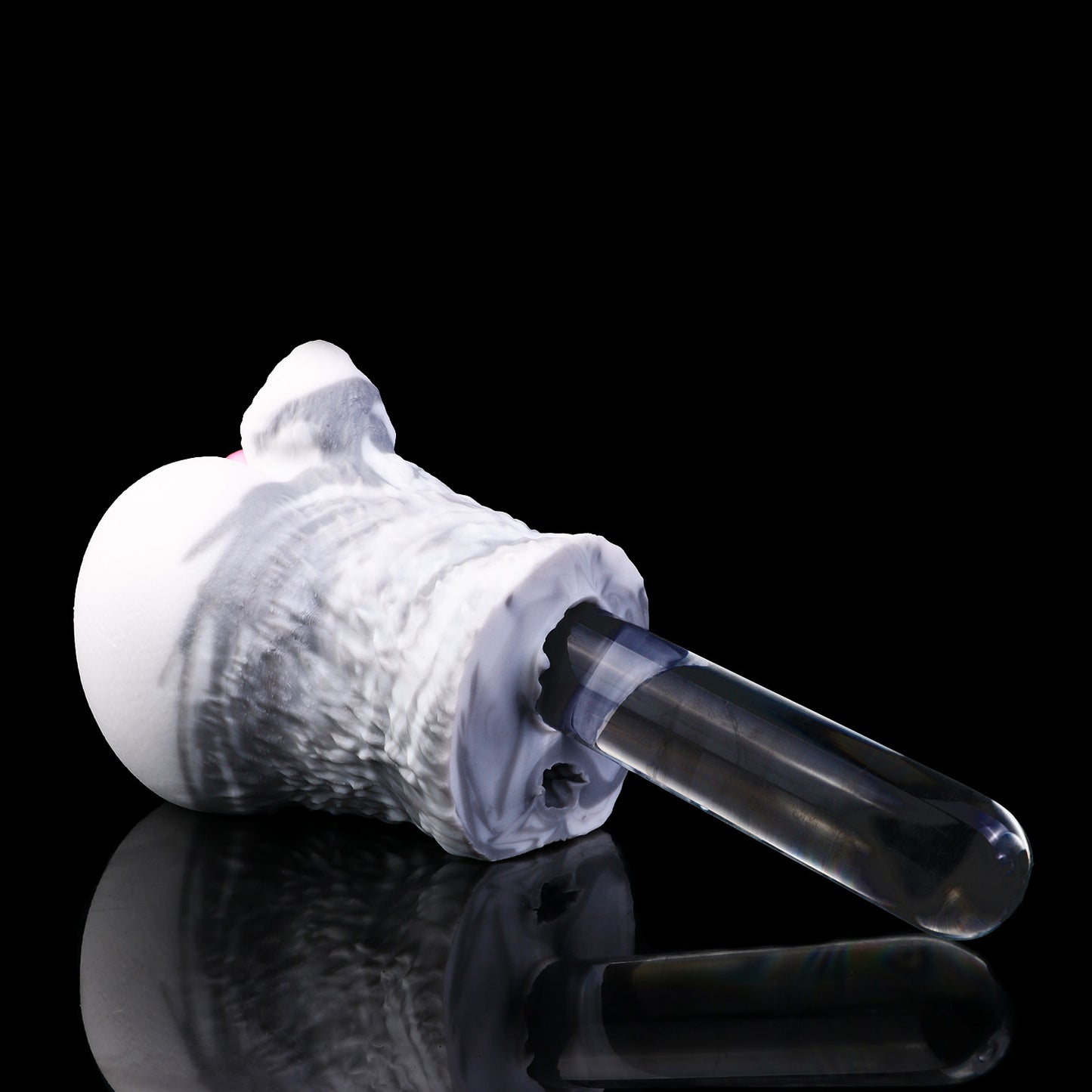 White Rabbit Pocket Pussy — Platinum Silicone Fantasy Bunny Masturbator with Dual-Channel Texture & Pink Accent Design