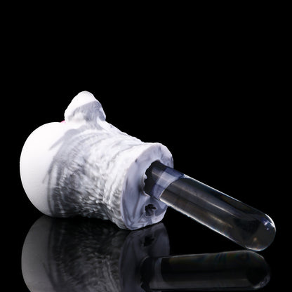 White Rabbit Pocket Pussy — Platinum Silicone Fantasy Bunny Masturbator with Dual-Channel Texture & Pink Accent Design